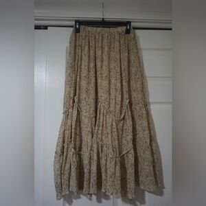 By Together Cream Floral Maxi Skirt